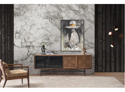 Vetrina sala da pranzo credenza comò in legno marrone armadio comò