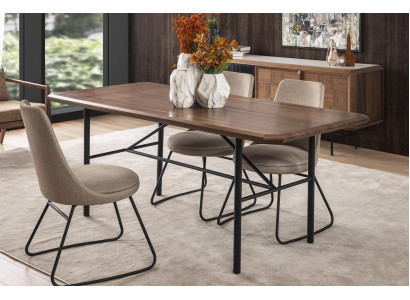 Tavolo da pranzo in sala da pranzo Tavolo da pranzo Tavolo Angolo pranzo Sala da pranzo 205 cm Legno Marrone  Tavolo da pranzo nella sala da pranzo Tavolo da pranzo Tavolo Angolo pranzo Sala da pranzo 205 cm Legno Marrone