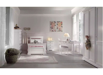 Set di letto, armadio, scrivania 4 pezzi. Camera da letto per ragazzi completa, nuova.