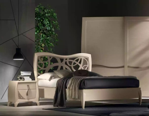 Set completo per camera da letto Design Moderno di Lusso Letto 2 comodini 6 pezzi Nuovo