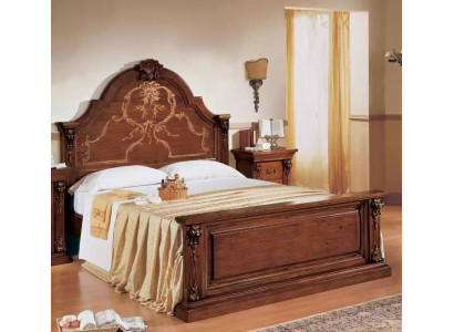 Camera da letto Letto Legno 160x200 Letti Marrone Letto matrimoniale Mobili