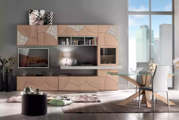 Mobile parete classica salotto credenza mobile TV scaffale pareti armadio nuovo