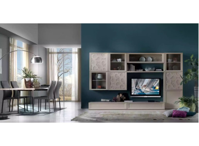 Set soggiorno Vetrina Comò Pareti attrezzate Porta TV Design Armadio Nuovo