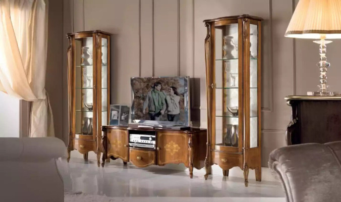 Set parete soggiorno componibile Vetrina Armadio Libreria Set 2x Vetrina a parete Nuovo