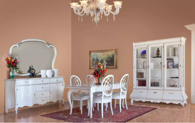 Vetrina in legno Armadi di lusso Credenza classica Mobili italiani 185x50cm