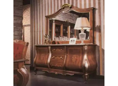 Mobile classico e lussuoso per il soggiorno in legno marrone di alta qualità 200x53x100