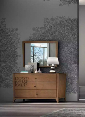 Set da camera da letto 6 pezzi. Letto di lusso 2 comodini Armadio in legno Nuovo