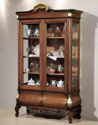 Vetrina di lusso Mobili insoliti Armadio Vetrine Vetro Legno Armadi Nuovo