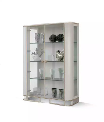 Mobile Vetrina Design in Legno Bianco, Armadio Vetrina di lusso Design Mobili Italiani.