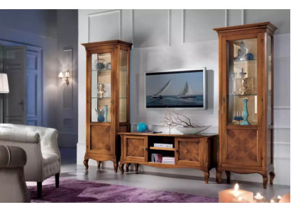 Soggiorno porta TV 2x vetrina 3 pezzi. Nuovo set di mobili da soggiorno designer.