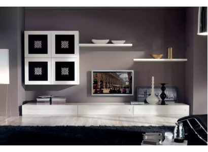 Set parete soggiorno moderno con mobiletto e mobile a parete per il soggiorno