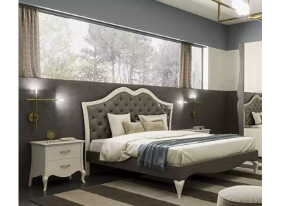 Letto Set camera da letto Letto 2x Comodino Moderno Mobili italiani 3 pezzi