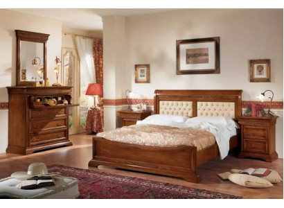 Camera da letto completa Letto 2x Comodini Set Mobili di lusso 3 pezzi Marrone