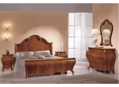 Letto Letto matrimoniale in legno in stile classico Design di lusso Letti da camera da letto