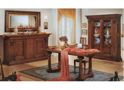 Classico specchio credenza in legno massiccio marrone Nuovo