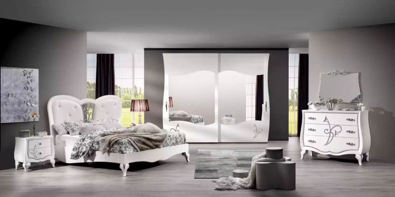 Letto 2x Comodini 3 pezzi Set Camera da letto Design Mobili Moderni di Lusso Nuovi