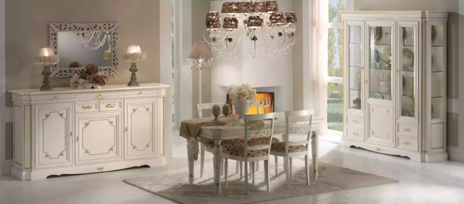 Tavolo da pranzo con 4 sedie Set completo Tavolo Gruppo da pranzo classico 5 pezzi. Nuovo