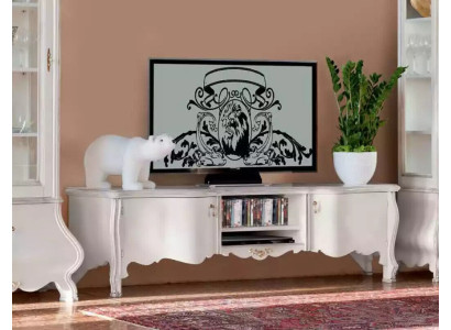 Soggiorno di lusso bianco mobili del soggiorno Parete 2 vetrine Supporto TV Classico