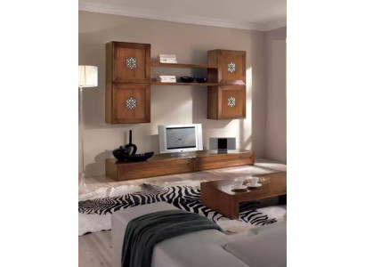 Set di mobili da soggiorno Designer Soggiorno Marrone Credenza Parete attrezzata Nuovo