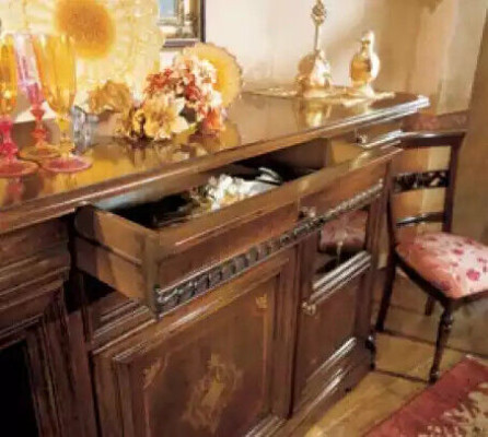 Mobile contenitore soggiorno con cassetti in legno marrone nuovo