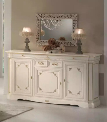 Set da pranzo Gruppo da pranzo Set tavolo 7 pezzi Set credenza Gruppo 4 sedie