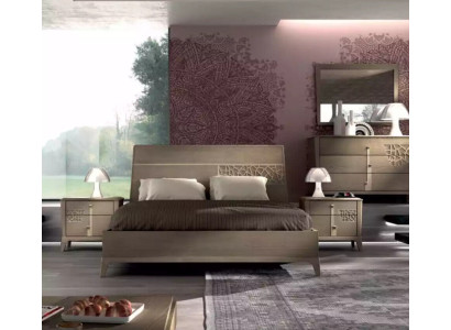 Set camera da letto con letto matrimoniale design di lusso completo 2x comodini 3 pezzi.