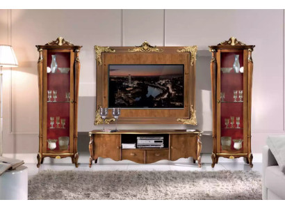 Set parete attrezzata 4 pezzi. Vetrina soggiorno TV Libreria di lusso Classico Nuovo