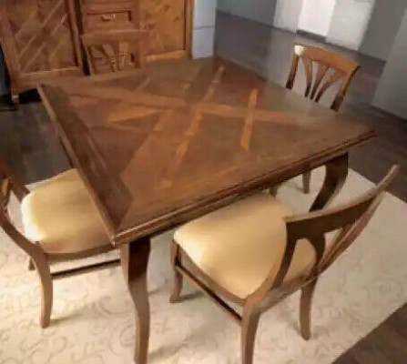 Tavolo da pranzo Gruppo 4 sedie Set da pranzo Sedia Tavolo 5 pezzi. Set Nuovo