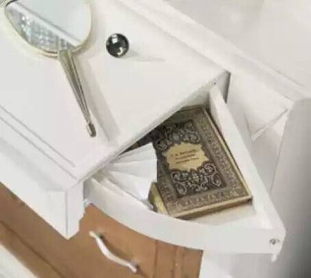 Comò con specchio credenze in legno mobili comodini 2 pezzi bianchi Italia