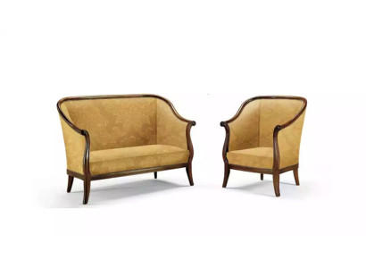 Divano Divano Imbottito Classico a 2 Posti Giallo Stile Italiano