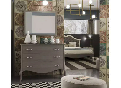 Comò Specchio Comodini Armadio Lusso Scaffale Mobili Gruppo Nuovo Set 2 pezzi.