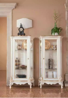 Vetrina in legno Vetrina di alta qualità Design classico di mobili Bianco Vetrine