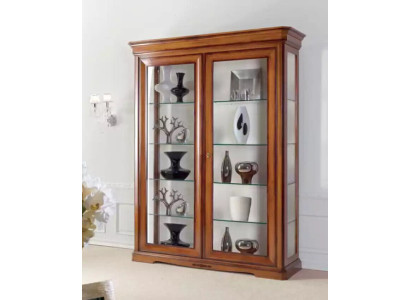 Mobile Vetrina Classica Classica Vetrina in Vetro Marrone Armadi Legno
