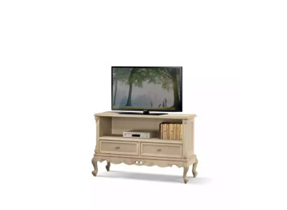 Mobile porta tv design in legno beige per soggiorno con ripiani, nuovo.