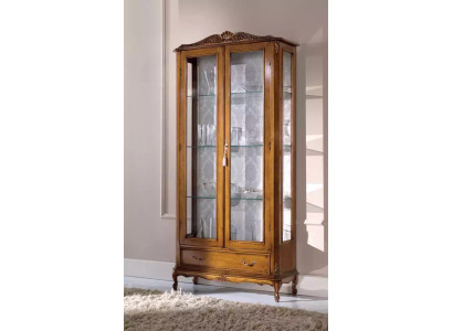 Vetrina in vetro di lusso con armadi in legno marrone Mobili classici Vetrina Armadio