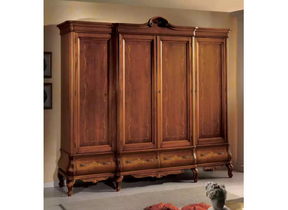 Armadio a quattro ante marrone Mobili classici per la camera da letto in legno