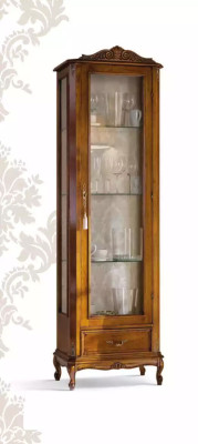 classico armadio marrone con cassetti in vetro design in legno nuovo