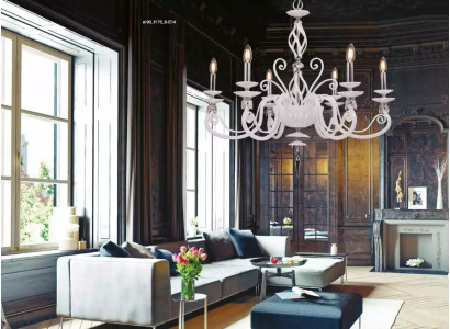 Plafoniera Lampadario Lampadario Lampadario in vetro bianco Stile antico