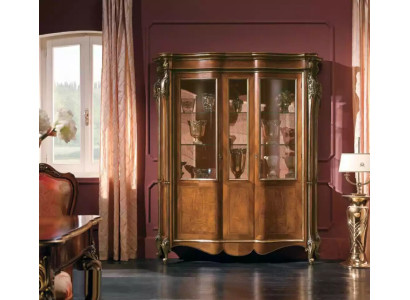 Vetrina armadi in legno mobili da soggiorno di lusso vetro armadio marrone nuovo