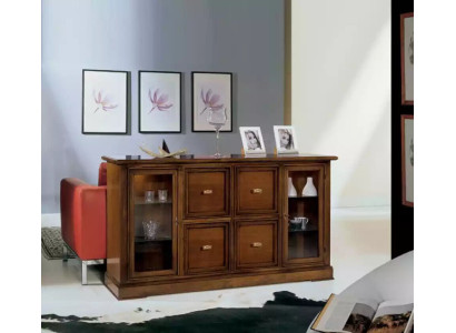 Mobile soggiorno credenza armadietto in vetro vetrina sala da pranzo in legno.