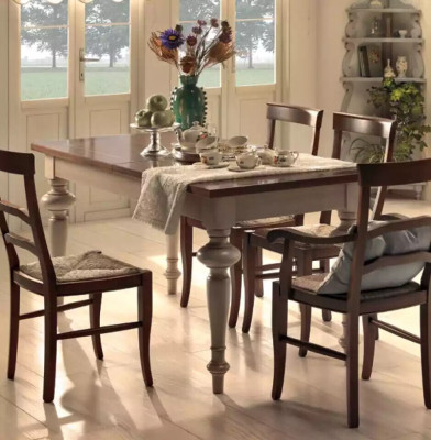 Lusso Tavolo da pranzo classico in legno rettangolare marrone Tavolo da pranzo Nuovo