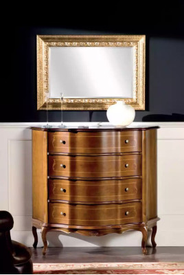 Mobile classico marrone, credenza di lusso, consolle buffet con cassetti.