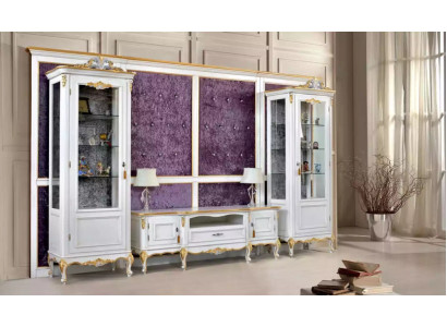 Mobile porta TV TV con 2 vetrine in legno bianco classico per soggiorno nuovo