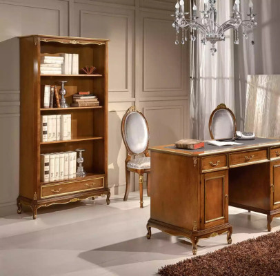 Scaffale per libri per il soggiorno Mobili classici marroni Scaffali in legno