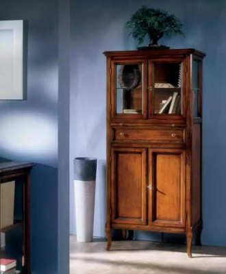 Mobili classici in mogano marrone Vetrina Vetrina Armadietto in vetro Nuovo