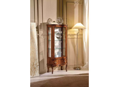 Vetrina classica di lusso, mobili di vetro per arredamento soggiorno marrone.