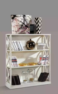 Mobiletto classico bianco in legno per libri, scaffale per soggiorno. Nuovo.