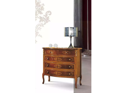 Designer cassettiera classica in legno con 4 cassetti marrone per il soggiorno.