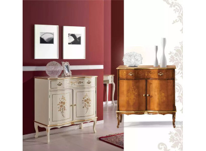 Lussuoso mobile in noce con lampada e cassetti, nuovo armadio in legno.