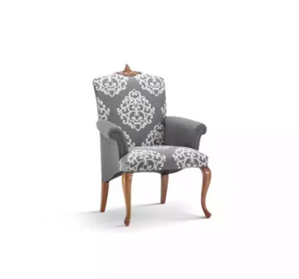 Poltrona Soggiorno Design Elegante Grigio Classico 1 Posto Lusso